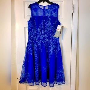 NWT J. Taylor Blue lace Sleeveless dress
